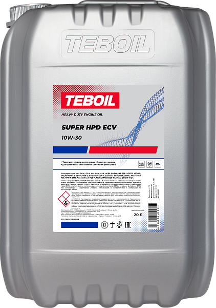 Малозольное моторное масло TEBOIL SUPER HPD ECV 10W-30